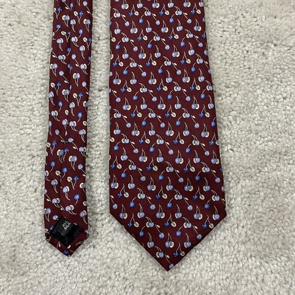 Tom James Tie Executive Collection Mens Silk Handmade USA Cherry Necktie - Picture 1 of 6